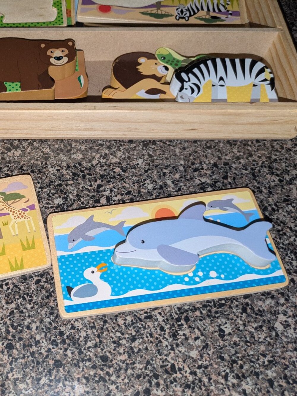 Melissa & Doug Wooden Animal Puzzle Boards Wooden Animal Play Pieces (24 pcs)